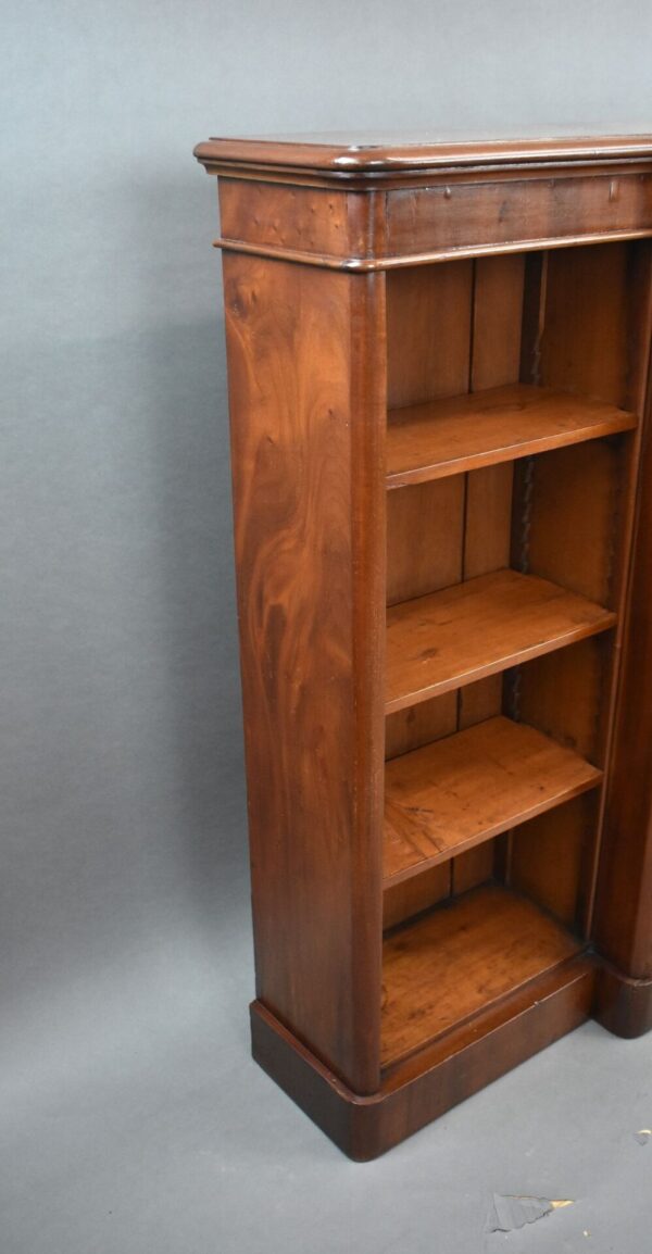 Victorian Mahogany Breakfront Open Bookcase - Image 2