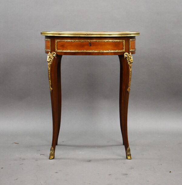 19th Century French Mahogany and Inlaid Occasional Table with Ormolu Mounts - Image 2