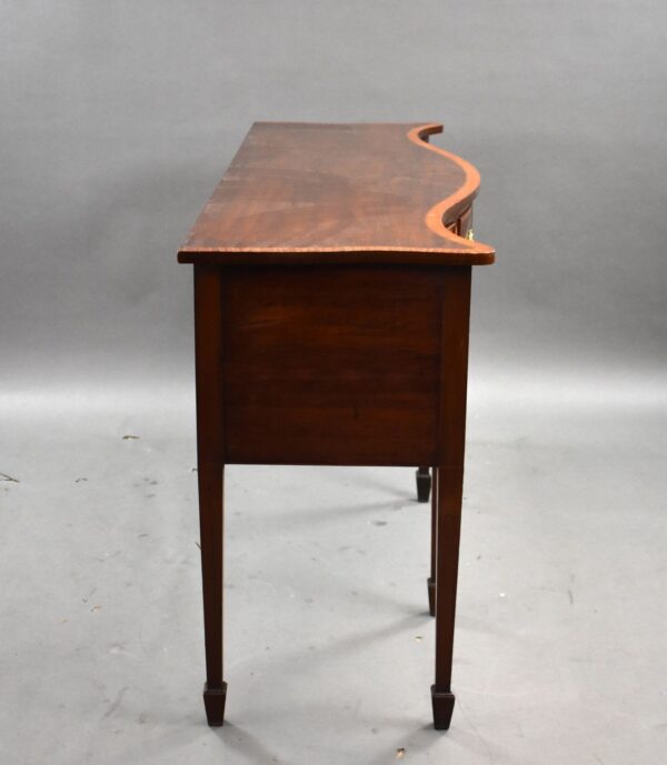 Antique Mahogany Inlaid Serpentine Sideboard - Image 2