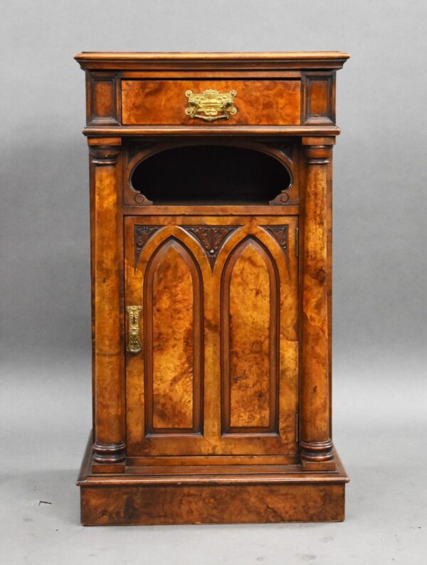 Victorian Burr Walnut Pot Cupboard - Image 2