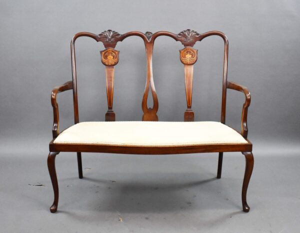 Edwardian Mahogany Chair Back Settee - Image 2