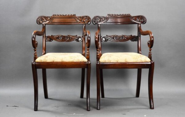 Pair of Antique Mahogany Carver Chairs - Image 2