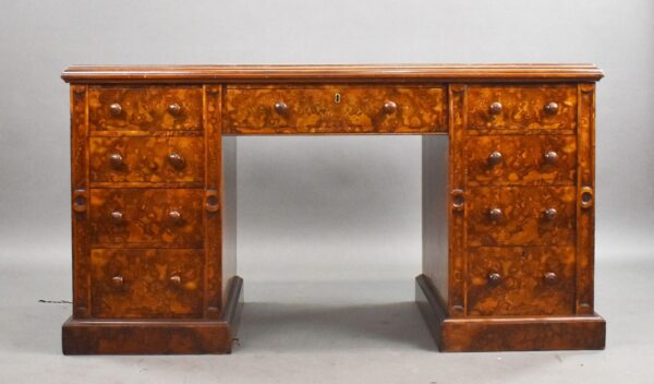 Victorian Burr Walnut Desk - Image 2