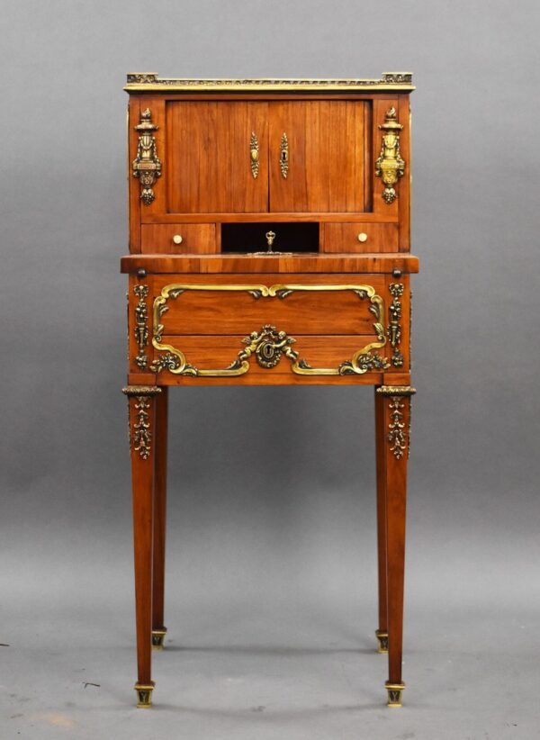 19th Century French Satinwood Bonheur Du Jour with Ormolu Mounts - Image 3