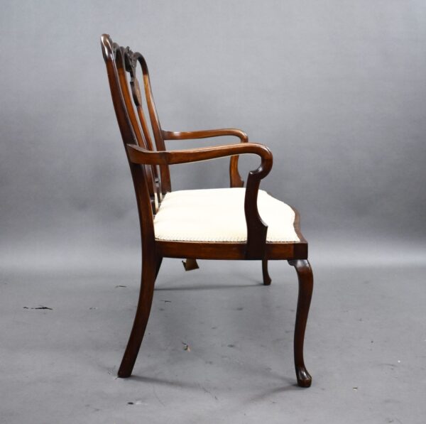 Edwardian Mahogany Chair Back Settee - Image 3