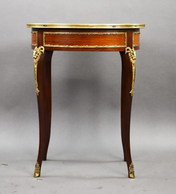 19th Century French Mahogany and Inlaid Occasional Table with Ormolu Mounts - Image 4