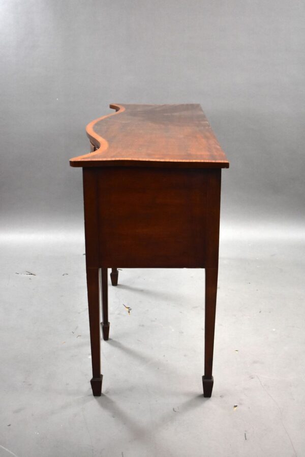 Antique Mahogany Inlaid Serpentine Sideboard - Image 4