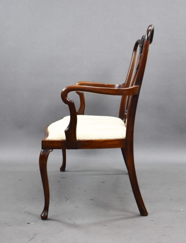 Edwardian Mahogany Chair Back Settee - Image 4