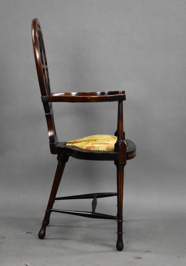 Edwardian Mahogany Armchair - Image 4
