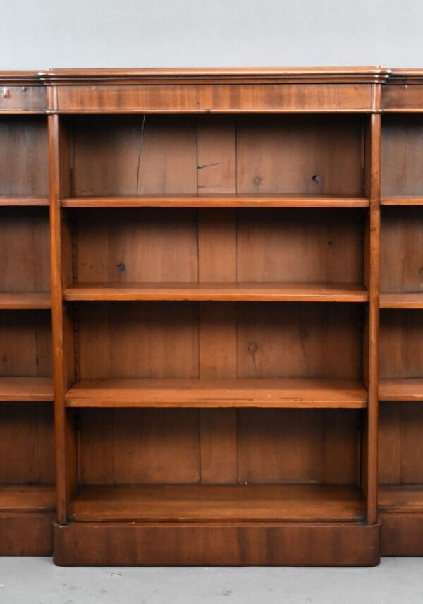 Victorian Mahogany Breakfront Open Bookcase - Image 5