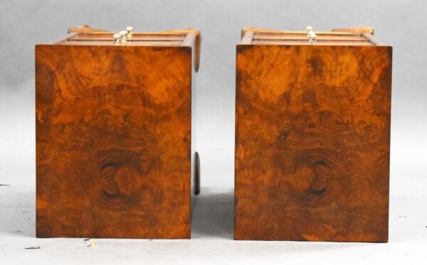 Pair of Art Deco Burr Walnut Bedside Chests - Image 5