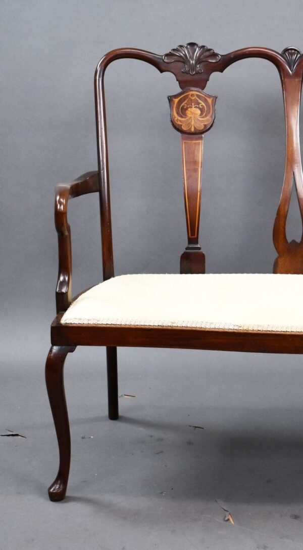Edwardian Mahogany Chair Back Settee - Image 5