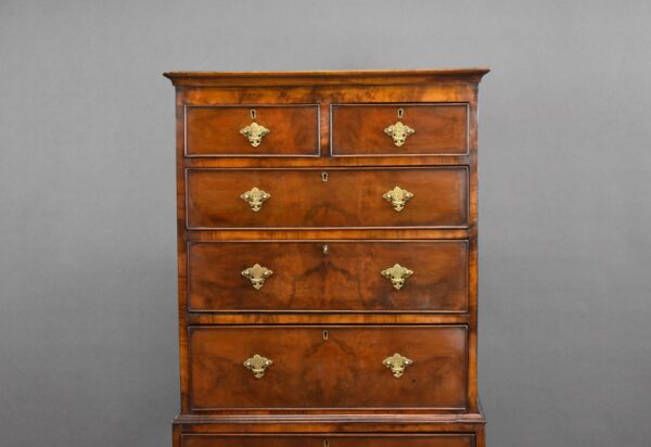 Antique Figured Walnut Chest on Chest - Image 5
