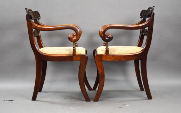 Pair of Antique Mahogany Carver Chairs - Image 5