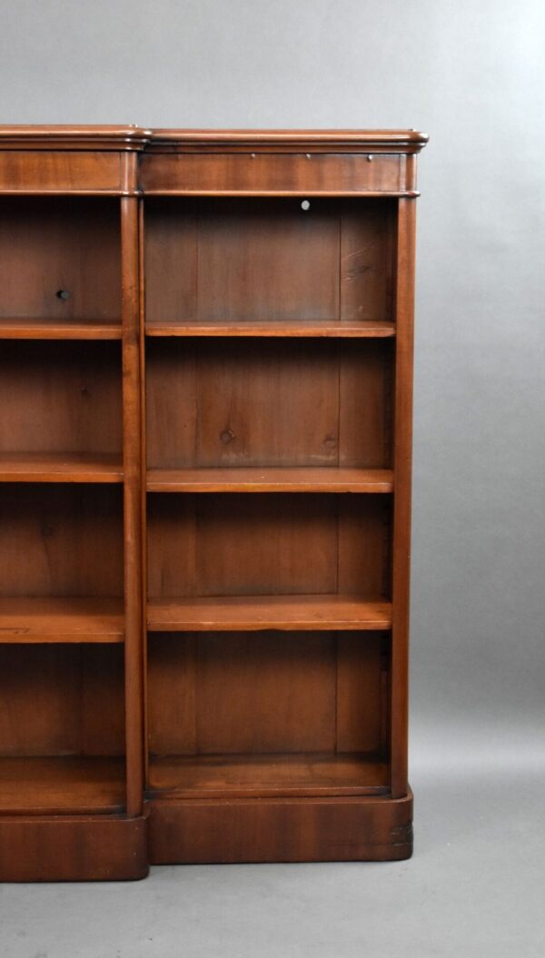 Victorian Mahogany Breakfront Open Bookcase - Image 6