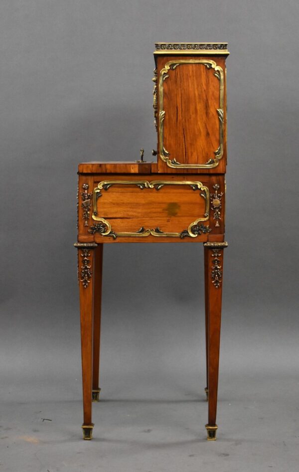19th Century French Satinwood Bonheur Du Jour with Ormolu Mounts - Image 6