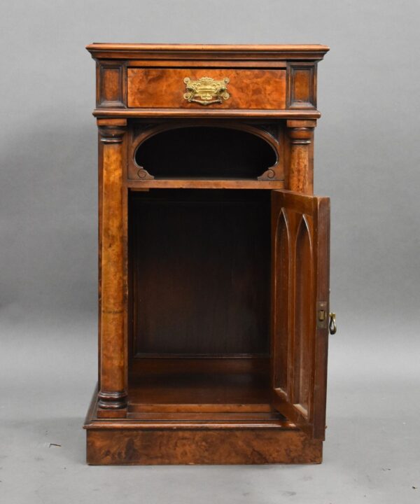 Victorian Burr Walnut Pot Cupboard - Image 3