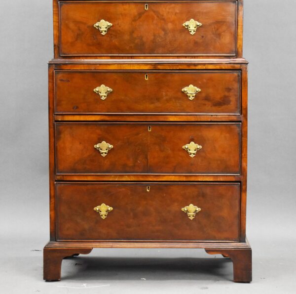 Antique Figured Walnut Chest on Chest - Image 6