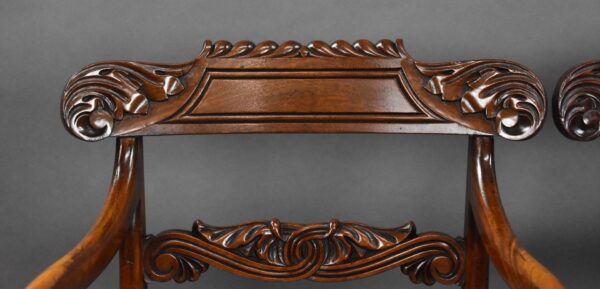 Pair of Antique Mahogany Carver Chairs - Image 6