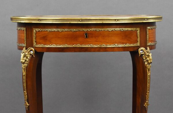 19th Century French Mahogany and Inlaid Occasional Table with Ormolu Mounts - Image 7