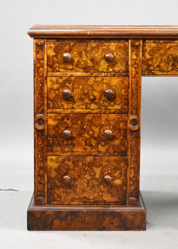 Victorian Burr Walnut Desk - Image 7