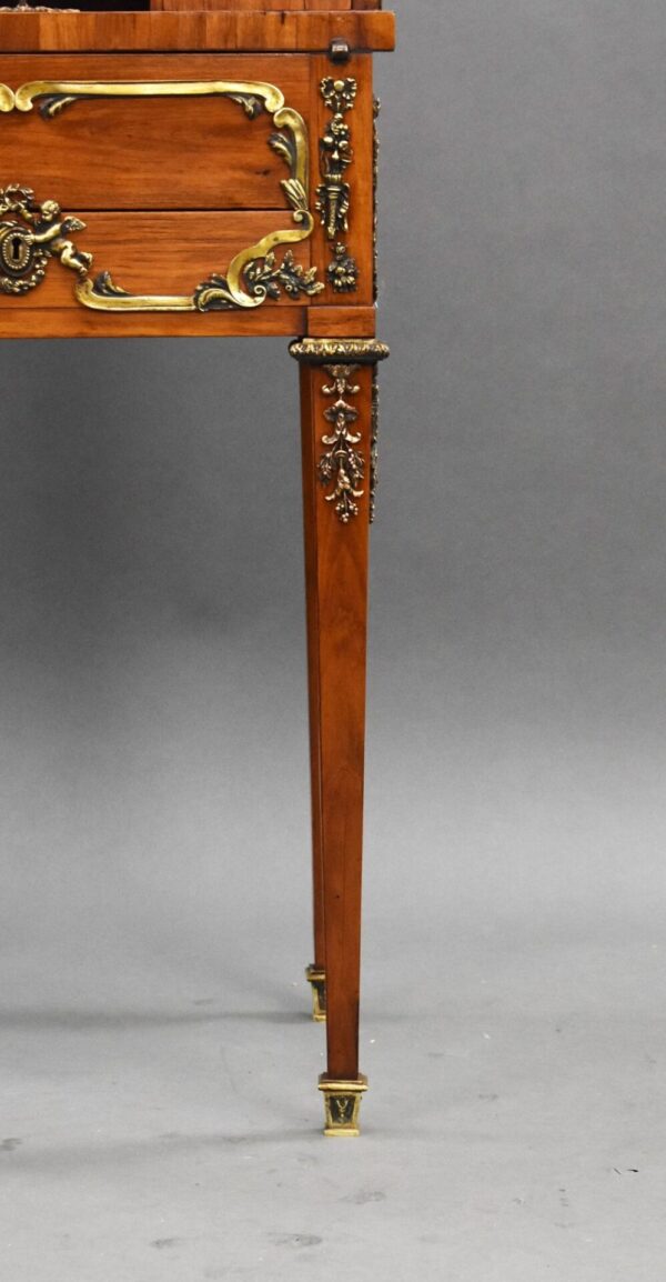 19th Century French Satinwood Bonheur Du Jour with Ormolu Mounts - Image 9