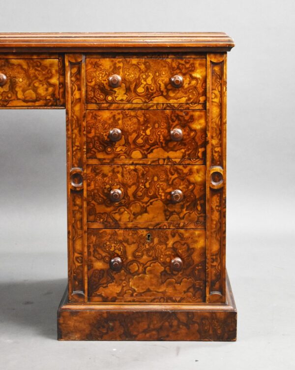 Victorian Burr Walnut Desk - Image 9