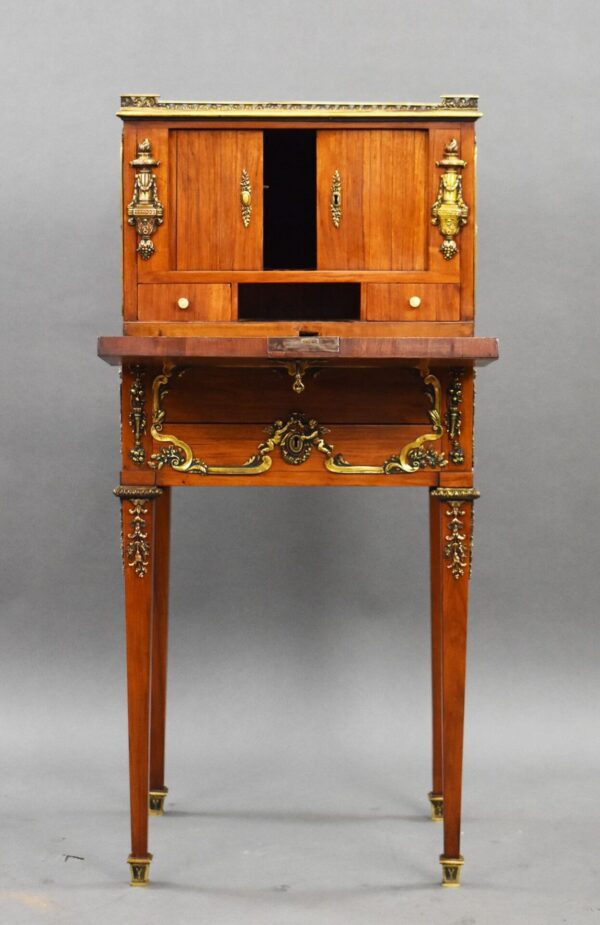 19th Century French Satinwood Bonheur Du Jour with Ormolu Mounts - Image 10