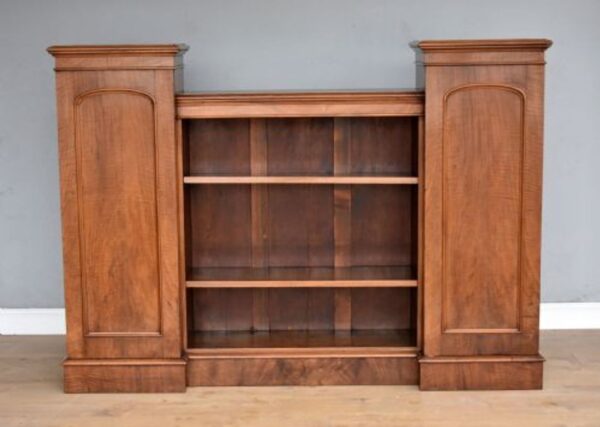 Victorian Walnut Open Bookcase