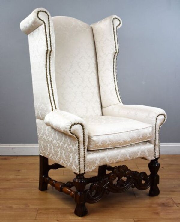 19th Century Carolean Style Wing Back Armchair