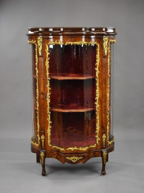 French Louis XV Style Kingwood & Ormolu Mounted Vitrine Cabinet