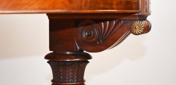 Regency Flame Mahogany Brass Inlaid Drum Table - Image 13