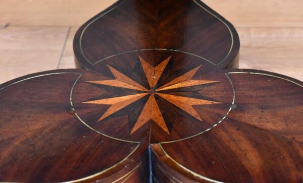 Regency Flame Mahogany Brass Inlaid Drum Table - Image 16