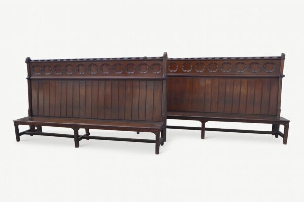 Pair of Victorian Gothic Revival Benches - Image 2
