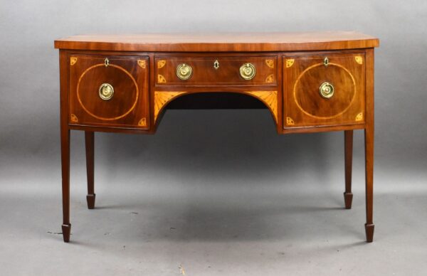 Antique Georgian Mahogony Inlaid Bowfront Sideboard - Image 2
