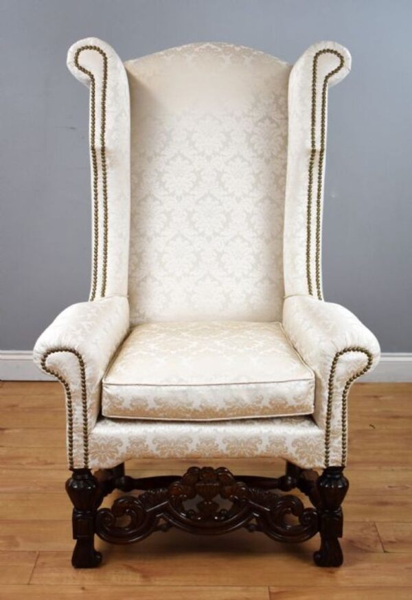 19th Century Carolean Style Wing Back Armchair - Image 2