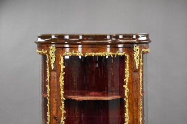 French Louis XV Style Kingwood & Ormolu Mounted Vitrine Cabinet - Image 2