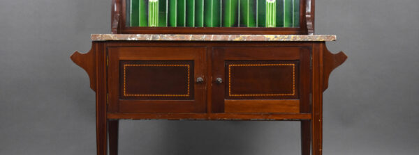 Victorian Mahogany Wash Stand with Marble Top and Tiled Back - Image 3