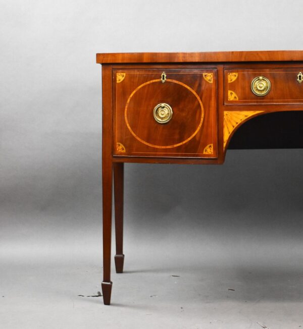 Antique Georgian Mahogony Inlaid Bowfront Sideboard - Image 3