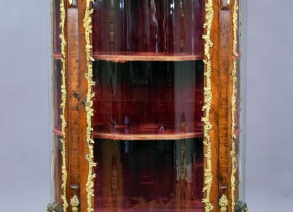French Louis XV Style Kingwood & Ormolu Mounted Vitrine Cabinet - Image 3