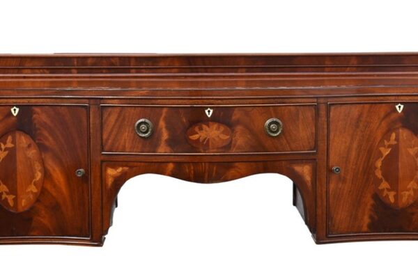 Edwardian Mahogany Inlaid Serpentine Sideboard - Image 4