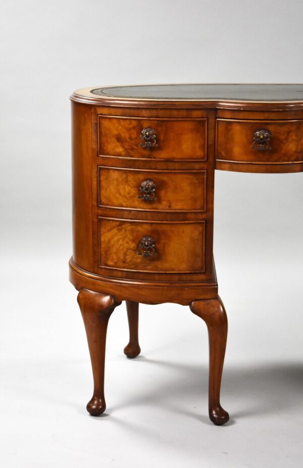 1920s Walnut Kidney Shaped Desk - Image 4