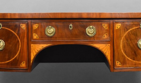 Antique Georgian Mahogony Inlaid Bowfront Sideboard - Image 4