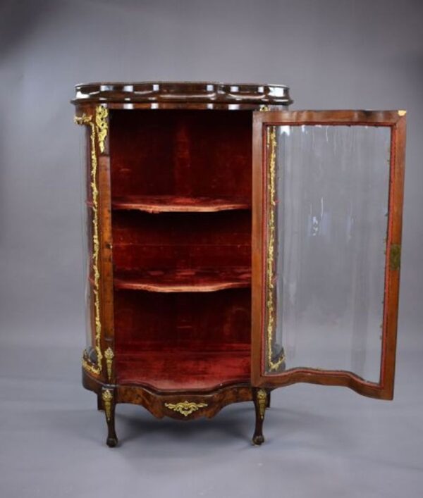French Louis XV Style Kingwood & Ormolu Mounted Vitrine Cabinet - Image 5