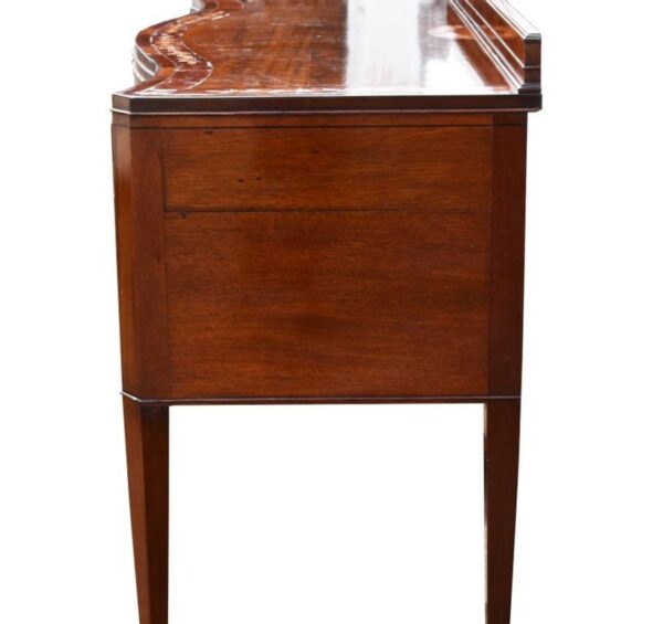 Edwardian Mahogany Inlaid Serpentine Sideboard - Image 6