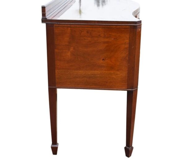 Edwardian Mahogany Inlaid Serpentine Sideboard - Image 7
