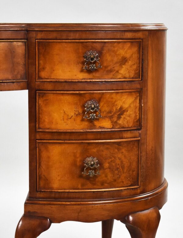 1920s Walnut Kidney Shaped Desk - Image 7