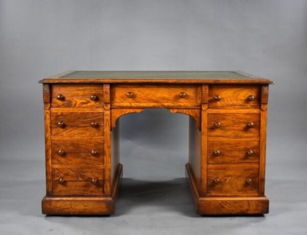 Victorian Oak Desk - Image 7