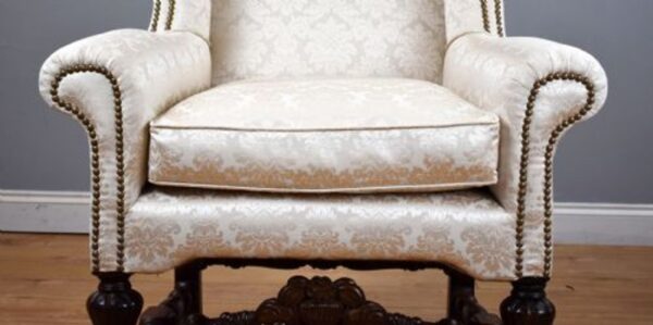 19th Century Carolean Style Wing Back Armchair - Image 8