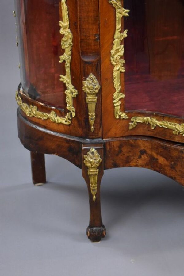 French Louis XV Style Kingwood & Ormolu Mounted Vitrine Cabinet - Image 9